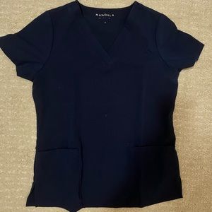 Navy blue mandala scrubs PETITE